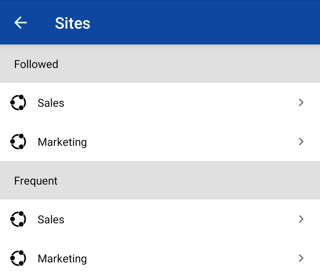 Tap Sites while creating a vault on SharePoint and select the site to store your vault